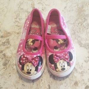 Size 7 toddler canvas dock shoes mini mouse pink